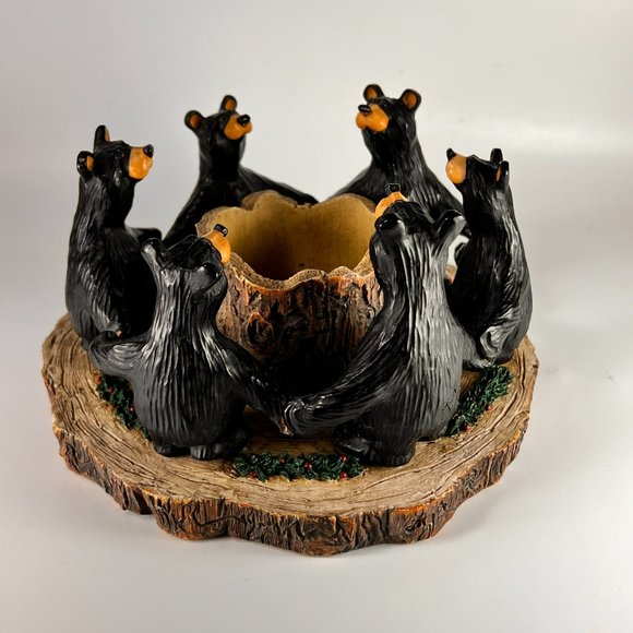 Vtg Circle Of Bears Bear Foots Jeff Fleming Big Sky Carvers Votive Candle Holder - Picture 6 of 16
